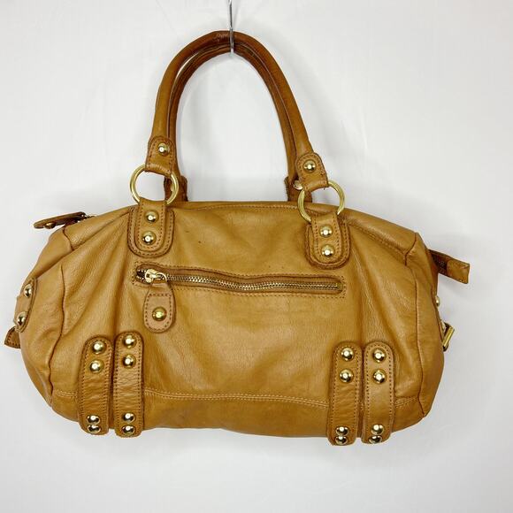 Anthropologie Linea Pelle Soft Camel Tan Leather Satchel Bag - Picture 2 of 12